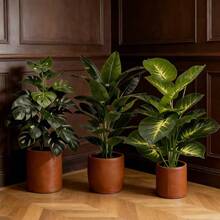 Bộ 3 cây giả lớn chân thực (Cây chuối sáng màu và cây Monstera xanh quanh năm) - Thiết kế cho môi trường ngoài trời, cảnh quan rừng nhiệt đới không cần bảo dưỡng, cây trồng trong chậu trong nhà/ngoài trời quanh năm. Phù hợp cho đám cưới, khách sạn, vườn và sân phong cách Bắc Âu - Nhiều màu - Xem 4