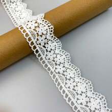 2/5 Yardas 0.9/1.6 Pulgadas de Ancho Encaje Bordado Hueco Blanco, Cinta de Encaje con Patrón de Hojas Florales para Coser, Manualidades DIY, Vestidos, Faldas, Cortinas, Decoración de Ropa, Accesorios de Boda - multicolor - Ver 10
