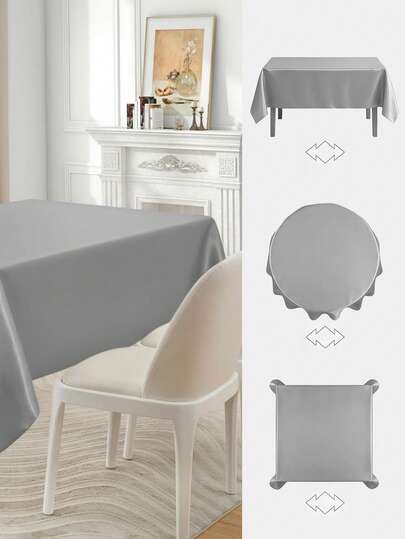 1 chiếc khăn trải bàn satin màu trơn, vật dụng không thể thiếu cho những buổi hẹn hò! Khăn trải bàn màu kem theo phong cách Ins, màu trơn mềm mại và thanh lịch, khăn trải bàn trà phòng khách, màu xám, đen, vàng sâm panh, trắng.