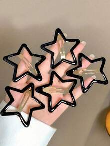 5 kẹp tóc hình ngôi sao lớn 6cm, phong cách đường phố, đơn giản, tiện dụng, đa năng. - Nhiều màu - Xem 11