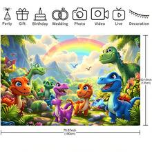 1pc Cartoon Jungle Dinosaur Pattern Birthday Party Decoration Backdrop Banner, Suitable For Celebration Event Room Decor And Display Props, 82.7x59.1 / 59.1x39.4 / 39.4x29.5 Inch - Multicolor - View 14