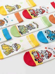 1/5/10 Pairs Paw Patrol Kids Thin Mesh Cartoon Breathable Mid-Calf Socks, Suitable For Ages 2-14, Spring/Summer - Multicolor - View 2