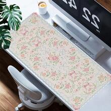 1 Alfombrilla de ratón grande y tapete de escritorio en múltiples tamaños - Base de goma antideslizante, patrón floral rosa con acentos verdes, alfombrilla de ratón extra grande adecuada para PC y portátiles. Suministros de oficina, accesorios de oficina, alfombrilla de ratón, mesa de estudio, alfombrilla de ratón para escritorio, decoración de escritorio - flor - Ver 3