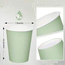 Bộ 100/50/20/10 cốc giấy, cốc tiệc, cốc giấy màu xanh lá cây nhạt, cốc đựng đồ uống lạnh và cà phê, đồ dùng uống cho tiệc tùng, thích hợp cho tiệc sinh nhật, đám cưới, Ngày của Mẹ. - màu xanh lá - Xem 8