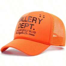 GALLERY Hip Hop Style Trucker Mesh Printed Baseball Cap, Gift For Him, Gift For Her. - Orange - Visa 3