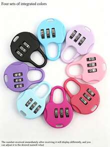 Mini Colorful Luggage Lock With Key, 3-Digit Combination Anti-Theft Lock, Portable Travel Luggage Lock, Suitable For Suitcases, Backpacks, Gym Bags And Lockers, Sturdy Metal Construction, Ideal For Travelers, Commuters And Outdoor Enthusiasts - Multicolor - View 10
