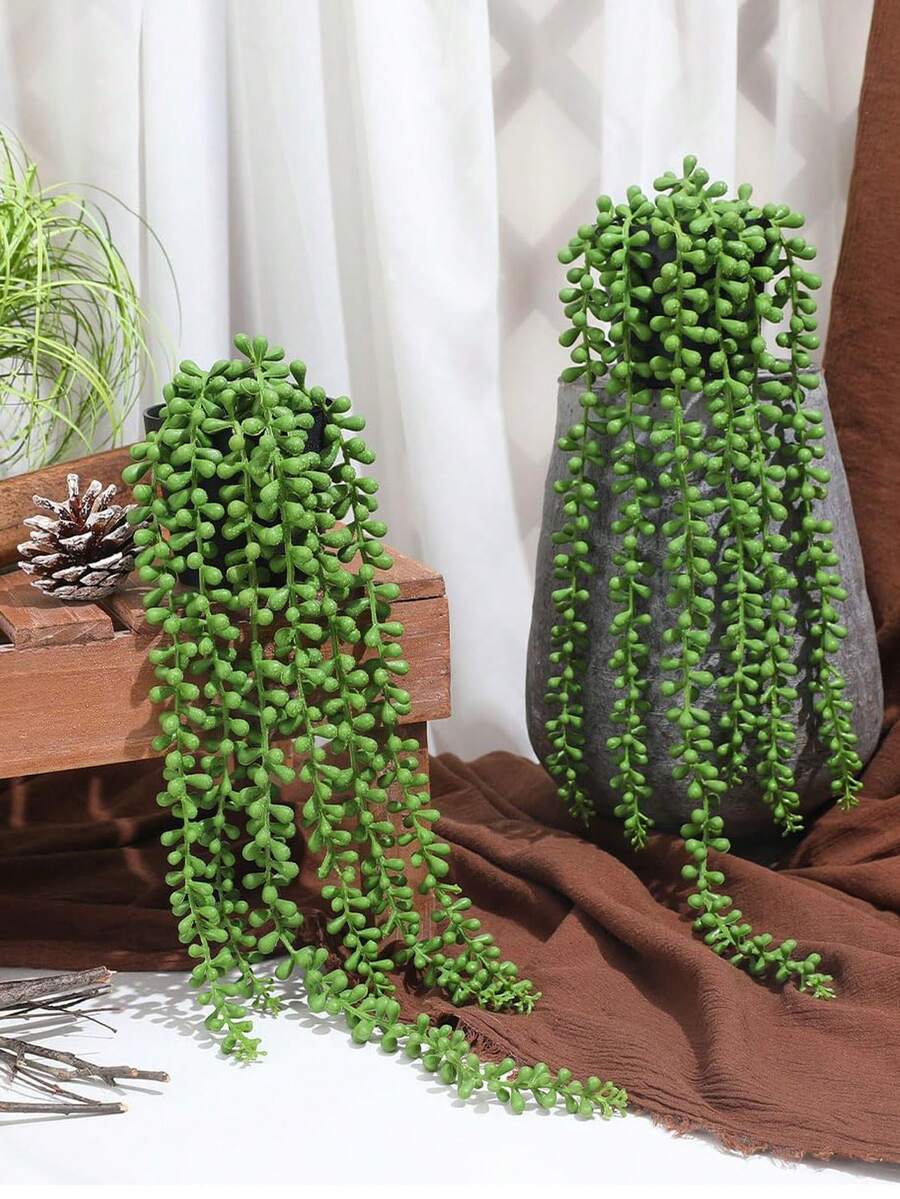 1/3 pezzi 75cm Pianta rampicante verde artificiale primaverile/estiva, pianta grassa finta, piccola pianta artificiale, adatta per decorazione domestica, decorazione del portico, decorazione di scaffali, per tutto l'anno - Multicolore - Visualizzare 1