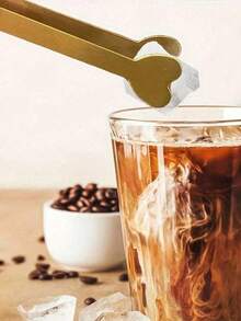 3件套金色不锈钢心形和方形糖夹 - 糖果零食夹，适用于咖啡、冰块、食物，圣诞节、派对、婚礼、家庭聚会、生日、节日礼物 - 彩色 - 查看 3