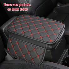 Almofada de apoio de braço para carro com estampa de pentagrama (1 Peça), disponível nas versões com e sem compartimento duplo, em Pu, ideal para guardar documentos, 30,5 cm x 20,3 cm, acessório para interior de carro. - Sem bolsos - Ver 3