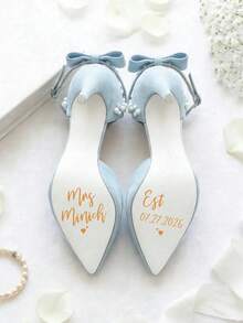 Nhãn dán giày cưới tùy chỉnh, Chữ tùy chỉnh, Nhãn dán "Tôi đồng ý", Nhãn dán giày cưới cá nhân hóa, Nhãn dán "Ông & Bà" tùy chỉnh, Nhãn dán "Một thứ gì đó màu xanh", Nhãn dán giày cưới, Nhãn dán giày cô dâu, Phụ kiện ngày cưới - Nhiều màu - Xem 3