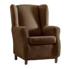 Kiva Jacquard Elastic Wingback Chair Cover, Breathable And Wear-Resistant, Various Colors Available – Easy To Put On And Take Off Wingback Chair Cover, Upholstered Style Design - Brown Achilles - View 3