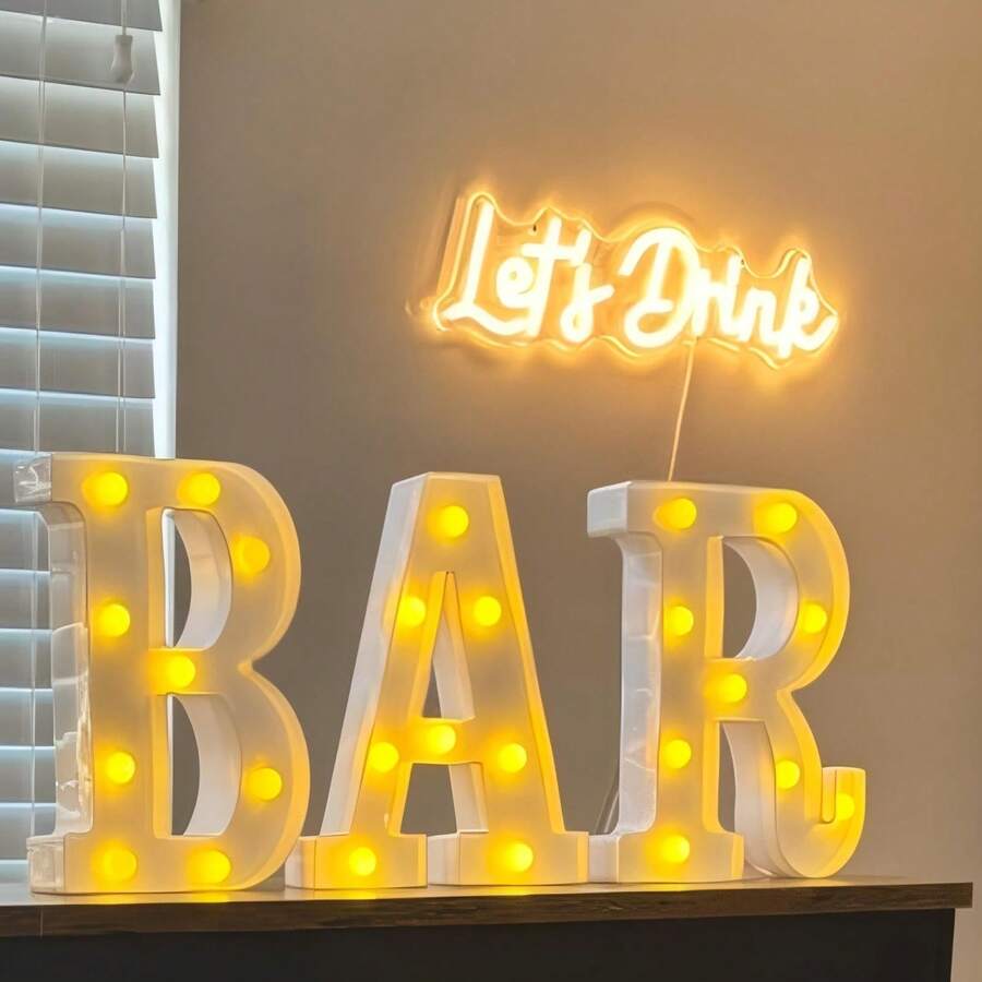 3 tiras de luces LED - Alimentadas por batería (pilas AA no incluidas), iluminación decorativa para el hogar para bar, fiesta, Navidad, cumpleaños, boda, graduación - Luz blanca cálida - Ver 1