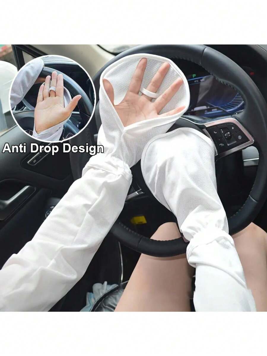 2pcs - Women's Fashion Arm Wraps, Breathable And Cooling Hand Coverage, Elastic Adjustable Semi-Wrap Design, Suitable For Daily Driving And Outdoor Activities. - Multicolor - View 1