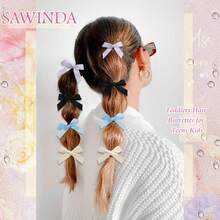 10/1pc Ballet Style Cute Bow Hair Clips, Y2K Small Metal Clips, Women's Hair Accessories, Summer Vacation Daily Hair Styling Tools - Multicolor - View 6