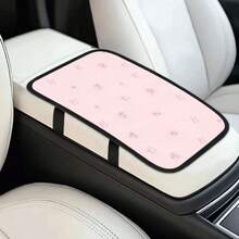 1pc Pink Bow Print Car Armrest Box Pad Central Console Armrest Cover - Bow - View 7