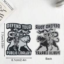 RHUAGYP 1 pieza Parche vintage de defensor de la biblioteca, caballero y tigre bordado para aplicar con plancha para amantes de los libros en chaquetas, jeans - Multicolor - Ver 2