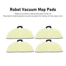 4 Pcs Vacuum Mop Replacement Pads Fiber Reusable Washable Super Absorbent Robot Vacuum Mop For Shark RV2001WD RV2002WD,Robot Vacuum Cleaner, Robot Floor Cleaner, Robotic Floor Cleaning Accessories, Easy Installation - View 5