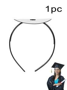 1 pieza/2 piezas Diadema con gorra de graduación - Diadema para gorra de graduación resistente y antideslizante, accesorio para gorra de graduación, negro - A - Ver 13