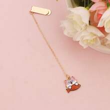 Metal Creative Bookmark, Cute Cartoon Cat Shaped Page Clip, Stationery Gift For Students - Cats Eating Fish Series - View 10