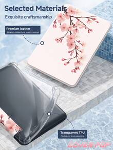 桃花樱花图案平板电脑保护套，适用于 iPad Air 8 2026（11/13 英寸）、iPad Pro 9.7/10.2/10.5/10.9/12.9 英寸、Galaxy Tab S6 Lite 10.4 英寸、Kindle Paperwhite 第 12 代 2024、Kindle（第 11 代）2022，柔软防震，智能支架/自动唤醒/睡眠功能，绝佳节日礼物 - 彩色 - 查看 8