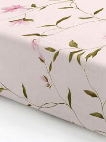 2/3pcs Soft & Cozy Bedding Set - 1/2pcs Floral Printed Bed Sheet Set With 1pc 12-Inch Thick Waterproof Mattress Protector, Suitable For All Bed Sizes (Twin/Full/Queen/King) - Pink - View 7