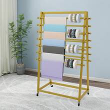 Futchoy Ribbon Storage Rack, 15 Tier Ribbon Organizer, Double-Sided Scarf Rack - Gold - View 9