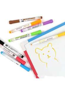 8 piezas/2 piezas Marcadores borrables de colores, bolígrafos a base de agua borrables, fáciles de limpiar, adecuados para reuniones, oficinas, aulas, 8 colores, temporada de vuelta a clases - Conjuntos - Ver 3