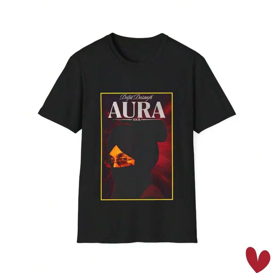 Diljit Dosanjh Tour Graphic Tee_ Unisex Bollywood Concert Shirt - 黑色 - 查看 1