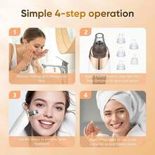 Blackhead Removal Vacuum Cleaner - A Professional Blackhead Extractor Face, Equipped With 4 Acne Needles And 5 Interchangeable Probes (White) - trắng - Xem 4