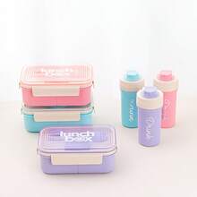 Set Kotak Bekal Portabel dengan Tutup dan Gelas Air, Dilengkapi dengan Kotak Celup Sendok Garpu, Kotak Bekal Aman untuk Microwave. Kotak Bekal Berkapasitas Besar yang Tertutup Rapat dan Anti Bocor, Cocok untuk Acara di Luar Ruangan dan Pertemuan. - MultiWarna - View 7