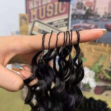 Easter Luxury  Deep  Human Hair Bundles Virgin Hair Extension 1pc High Grade Real Double Weft Hair Weave High Gloss Long Lifespan Hair Daily & Salon Quality Use Soft & Silky Premium Invisible Hair Extensions 22 Inch 120g Knotless Pre-Separated Crochet 3c4a Water Curly Hair Lightweight Reusable Virgin Hair Extensions For Women Natural Black Color Gifts Hair Accerssories Christmas Decrotions Burmese Curly Crochet Human Hair Knotless Pre-Separated Feather Human Crochet Hair Lightweight Reusable Will Give You Shining Look For Daily Life, And Theme Parties And So On Pelucas De Cabello Glueless Human Hair Wig Wavehuman Hair Wig Human Hair Weft Real Hair Extensions Clip In Hair Weft Keratin Bond Hair Weft Seamless Hair Weft Christmas Glitter Hair Xmas Hair Accessories Crimson Red Human Hair Volumizing Hair Weft Christmas Human Hair Weft - Crimson Red Bouncy WaveLuxe Gifts For Moments That Matter. #PremiumGifts Your 2026 Beauty Glow-Up Awaits. - Natural Black - 查看 3
