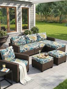 1 chiếc vỏ gối sofa bằng lụa in họa tiết lá nhiệt đới, độ co giãn cao, chống bụi, có thể giặt được, phù hợp cho ban công, sân vườn, hồ bơi và nhiều dịp khác, bán lẻ từng chiếc. - Nhiều màu - Xem 3