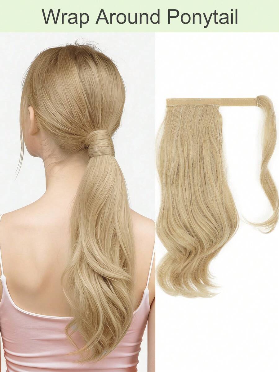 16 Inch Wrap Around Ponytail Hair Extensions For Women, Curly Wavy Synthetic Clip In Ponytail Hairpiece, Multi-Layered Natural Look Fake Hair With Combs, Soft & Lightweight - Multicolor - View 1