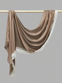 1件装女士岛屿风荷叶边蕾丝雪纺头巾，闪光雪纺，丝绸雪纺头巾，光泽柔滑，质地轻盈闪亮，适合日常佩戴、聚会、通勤，四季皆宜。 - 彩色 - 查看 5