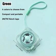 1pc Cute Soft Measuring Tape, Portable, Retractable With Locking Mechanism, Clear Centimeter/Inch Scale, Suitable For Tailoring, Home, Waist, Chest, Height Measurement, Easy To Store, Wipeable Transparent Shell With Hanging Ring - Multicolor - View 5