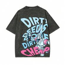D4C Acid Wash Tee SBR Funny Valentine's Stand "" D4C American T-Shirt, Regular Fit, Made In The USA, Menfashion, Cotton Fabric, Street Style Top. Cosplay - màu đen - Xem 10