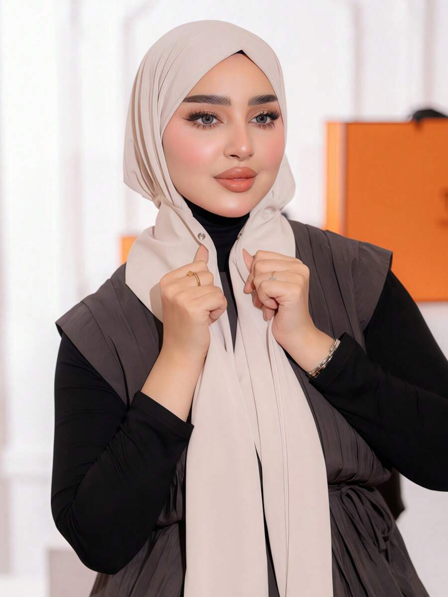 1pc Women's Adjustable Casual Elegant Scarf Headwrap, Suitable For Daily Life, Festivals, Gatherings, And Prayers, All Year Round