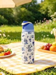 O-Wa-La Pink, White And Light Purple Water Bottle 32oz, 945ML, With Straw, Heat Preservation Time More Than 24 Hours, Cold And Hot Water Can Be Insulated, Can Make Coffee, Frozen Drinks, Exquisite Workmanship, Suitable For Camping, Work, Indoor And Outdoor Use. - 淡紫色 - 查看 1