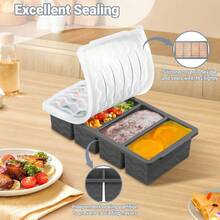 Silicone Freezer Molds Soup With Lid U2013 1 - Cup Soup Container Style Cube Trays Freezer, Meal Prep Food Storage, Freeze 250mL/125mL Portions U2013 2 Pack - Xám đậm - Xem 7
