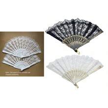 1/2pcs Elegant Retro Chinese Style Black & White Lace Folding Hand Fan, Hanfu/Cheongsam Accessories, Retro Tassel Photography Props For Party & Ball, Perfect For Summer Fan (Without Tassel At Bottom) - Multicolor - View 15