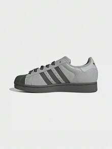 Adidas 三葉草女鞋貝殼頭鞋SUPERSTAR II經典運動板鞋 - 灰色/黑色 - 查看 1