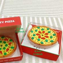 4个创意恶作剧披萨盒，逼真的食物造型，可拆卸橡胶垫，独立包装，文具，学习用品，办公用品，学生奖品，新年礼物，派对礼品 - 套裝 - 查看 4