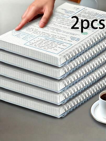 Bộ 2 cuốn sổ tay lò xo A5 mềm mại, thích hợp cho công việc, học tập, viết nhật ký, sử dụng văn phòng và học sinh, bộ sổ tay lò xo dày.