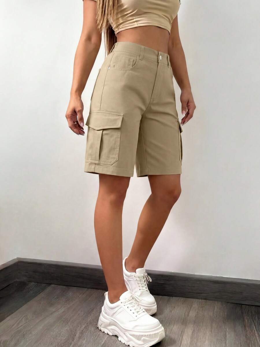 Women's Loose Casual Elegant Mid-Waist Cargo Pants With Multiple Pockets, Suitable For Street, Beach, Daily Wear, Home, Travel, Back To School, Mother's Day, Stage Performance, Birthday Party, Sports & Fitness, Spring/Summer