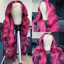 13X4 Free Part Black Green Highlights Body Wave Lace Front Wigs Pre Plucked Soft Long Wavy Hair Wigs Heat Resistant Wave Wigs Glueless Christmas Wig Long Wavy Synthetic Lace Front Wigs For Women Perfect For Daily Wear & Parties - Điểm nổi bật - Xem 1