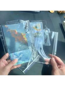 2个A6和A7多尺寸透明活页袋，PVC材质，更透明耐用，无拉链设计，可收纳更多文具，可用作预算计划袋、文具袋、文件收纳袋、返校及居家学习用品袋 - 套裝 - 查看 7