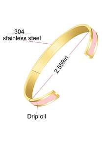 Personalized Colorful Oil Drop Bracelet For Women Minimalist Cuff Bangle - 薄荷綠 - 查看 3
