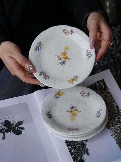 Ceramic Dessert Plates, Minimalist Ceramic Dining Plates, Multi-Pack Household Snack Plates, Fruit Plates, Cake Plates, Coffee Plates For Afternoon Tea