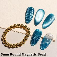 圆形美甲猫眼凝胶磁性笔，5mm 指甲圆形磁珠，冰花水波纹美甲凝胶指甲油 3D 猫眼美甲彩绘强力磁铁棒美甲 DIY 工具 - 彩色 - 查看 10