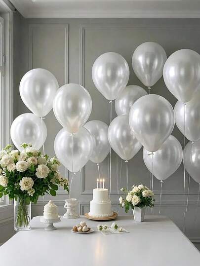 25pcs-Pearl White Balloon Set, House Decoration, Pearl White Decorations Balloon Garland Arch Kit, Balloon Arrangement, Balloon Party, Photography Posing Props, Check-In Photo Atmosphere Background, Photo Ornaments And Still Life Decoration. Birthday Party Decoration, Anniversary Celebration And More Occasions, Room Decor, Party Decor, Wedding Decor, Family Gathering, Bachelorette Party, Engagement, Wedding, Mother's Day Decoration